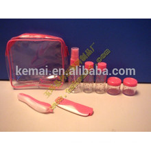 Personal care pink jar hotel empty cosmetic packaging travel bottle set